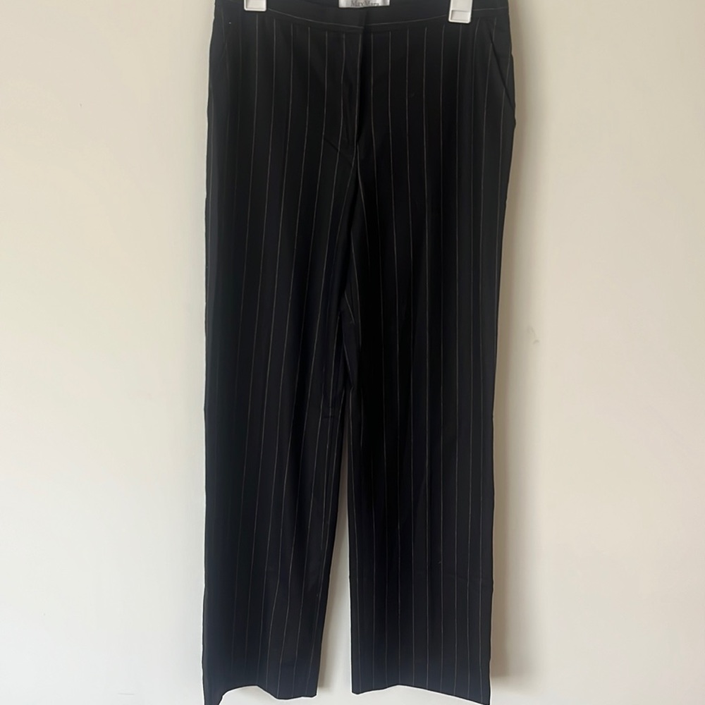 MaxaMara Rea Pinstripe Straight Legwool Blend Jersey Trouser
